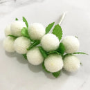 Decorbites ivory flower cherry stamen berries wedding decor living room by Decorbites