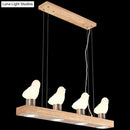 GobekUsa Ivory Glass Bird Island Pendant Lighting Fixture with Decorative Wood Suspended Design