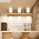 GobekUsa Ivory Glass Bird Island Pendant Lighting Fixture with Decorative Wood Suspended Design