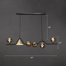 GobekUsa Ivory Glass Island Pendant Light: Geometric, Contemporary Hanging Fixture for Restaurants