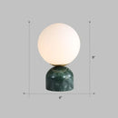 GobekUsa Ivory Glass Nightstand Light - Nordic Table Lamp with Marble Pedestal
