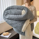 GobekUsa Jacquard Lamb Wool Double-Layer Blanket for Cozy Comfort & Style