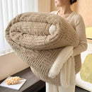 GobekUsa Jacquard Lamb Wool Double-Layer Blanket for Cozy Comfort & Style