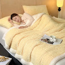GobekUsa Jacquard Lamb Wool Double-Layer Blanket for Cozy Comfort & Style