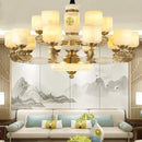 GobekUsa Jade Copper Chandelier: Luxury European Style for Living Room, Bedroom, Dining Room Lighting