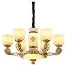 GobekUsa Jade Copper Chandelier: Luxury European Style for Living Room, Bedroom, Dining Room Lighting