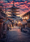 GobekUsa Japanese City Landscape Canvas Wall Art