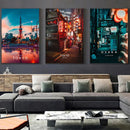 GobekUsa Japanese City Landscape Canvas Wall Art