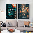 GobekUsa Japanese City Landscape Canvas Wall Art
