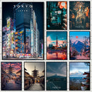 GobekUsa Japanese City Landscape Canvas Wall Art