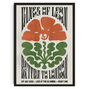 Abstract japanese koi cat wall art black & blue living room poster