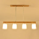 GobekUsa Japanese White Glass Cylinder LED Island Pendant Ceiling Light for Dining Room