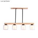 GobekUsa Japanese White Glass Cylinder LED Island Pendant Ceiling Light for Dining Room