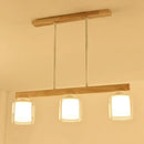 GobekUsa Japanese White Glass Cylinder LED Island Pendant Ceiling Light for Dining Room