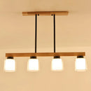 GobekUsa Japanese White Glass Cylinder LED Island Pendant Ceiling Light for Dining Room