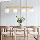 GobekUsa Japanese White Glass Cylinder LED Island Pendant Ceiling Light for Dining Room