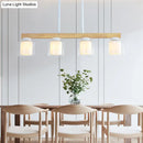 GobekUsa Japanese White Glass Cylinder LED Island Pendant Ceiling Light for Dining Room