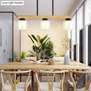 GobekUsa Japanese White Glass Cylinder LED Island Pendant Ceiling Light for Dining Room