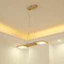 GobekUsa Japanese Wood Square LED Pendant Light- Modern Restaurant & Island Lighting with Acrylic Shade