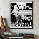 Modern jujutsu kaisen anime wall art bedroom black & white posters by Decorbites