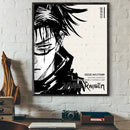 Modern jujutsu kaisen anime wall art bedroom black & white posters by Decorbites
