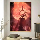 Solo leveling purple & blue anime canvas wall art bedroom decor by Decorbites