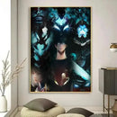 Solo leveling purple & blue anime canvas wall art bedroom decor by Decorbites