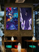 Solo leveling purple & blue anime canvas wall art bedroom decor by Decorbites
