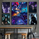 Solo leveling purple & blue anime canvas wall art bedroom decor by Decorbites