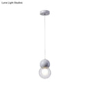 GobekUsa Kids Bedside Pendulum Light - Gourd Shape, Milky Glass, Macaron Ceiling Pendant - Pink/Yellow/Blue