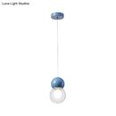 GobekUsa Kids Bedside Pendulum Light - Gourd Shape, Milky Glass, Macaron Ceiling Pendant - Pink/Yellow/Blue