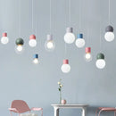 GobekUsa Kids Bedside Pendulum Light - Gourd Shape, Milky Glass, Macaron Ceiling Pendant - Pink/Yellow/Blue
