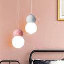 GobekUsa Kids Bedside Pendulum Light - Gourd Shape, Milky Glass, Macaron Ceiling Pendant - Pink/Yellow/Blue