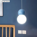GobekUsa Kids Bedside Pendulum Light - Gourd Shape, Milky Glass, Macaron Ceiling Pendant - Pink/Yellow/Blue