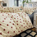 GobekUsa Korean Style Heart Duvet Bedding Set - Twin to Queen Sizes