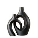 Minimalist white ceramic vase set living room large 21cm home decor by Decorbites