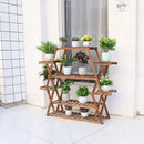 GobekUsa Large Wood Flower Rack Plant Stand