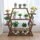 GobekUsa Large Wood Flower Rack Plant Stand