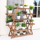 GobekUsa Large Wood Flower Rack Plant Stand