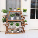GobekUsa Large Wood Flower Rack Plant Stand