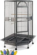 GobekUsa Large Wrought Iron Parrot Cage with Rolling Base