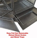 GobekUsa Large Wrought Iron Parrot Cage with Rolling Base