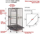 GobekUsa Large Wrought Iron Parrot Cage with Rolling Base