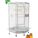 GobekUsa Large Wrought Iron Parrot Cage with Rolling Base