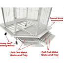 GobekUsa Large Wrought Iron Parrot Cage with Rolling Base