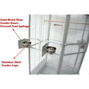 GobekUsa Large Wrought Iron Parrot Cage with Rolling Base