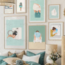 GobekUsa "Laundry Girl Nordic Wall Art Print"
