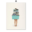 GobekUsa "Laundry Girl Nordic Wall Art Print"