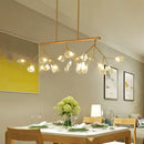 GobekUsa Leaf-Shaped Metal Island Chandelier with 27 Contemporary Lights for Bedroom