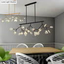 GobekUsa Leaf-Shaped Metal Island Chandelier with 27 Contemporary Lights for Bedroom